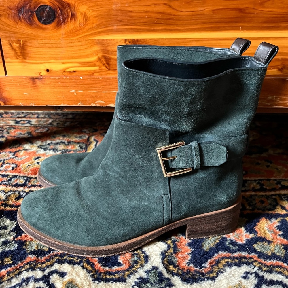 Tory Burch grey suede Moto boot